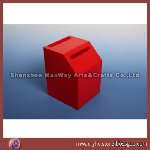 Red Cubical Modern Acrylic/Plexiglass Ballot Box